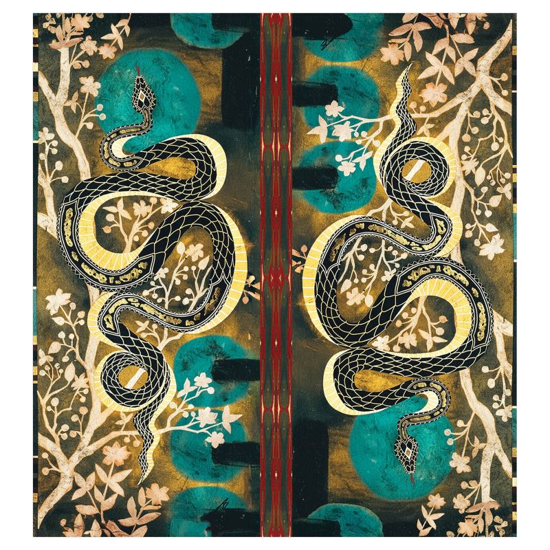 Blue Moon Serpent Curtain Voile Cotton