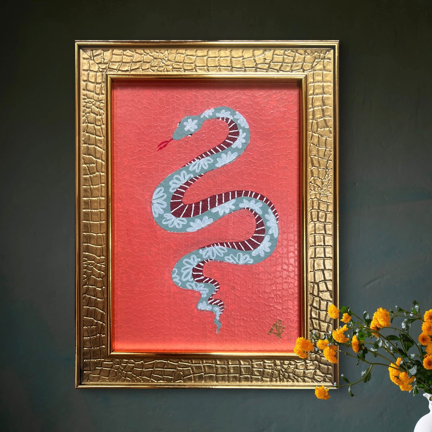 Coral & Turquoise Serpent