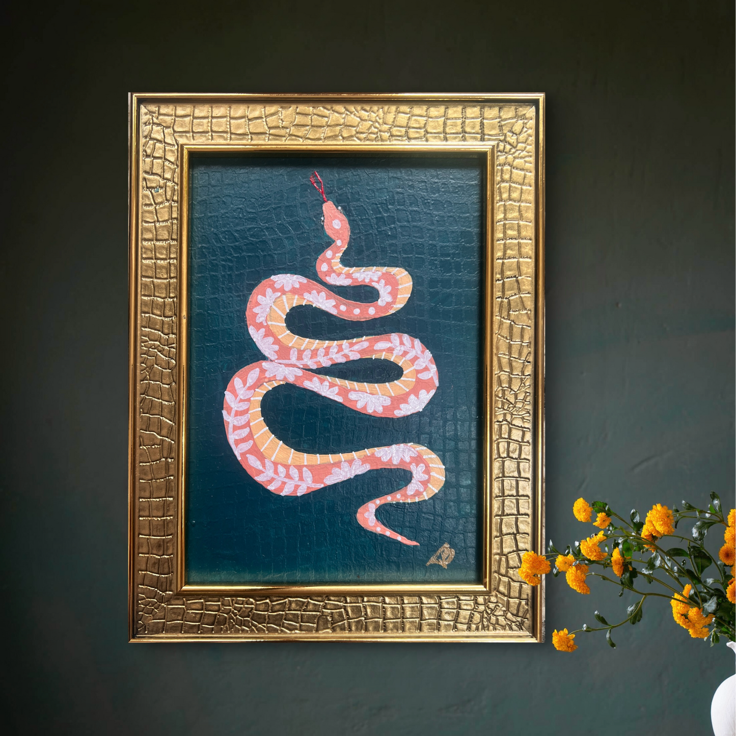 Teal & Salmon Serpent