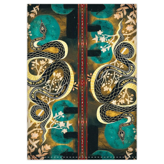 Blue Moon Serpent silk duvet cover