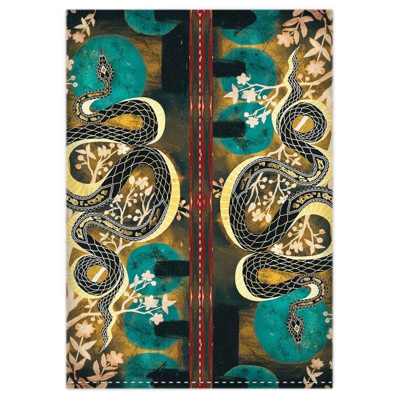 Blue Moon Serpent silk duvet cover