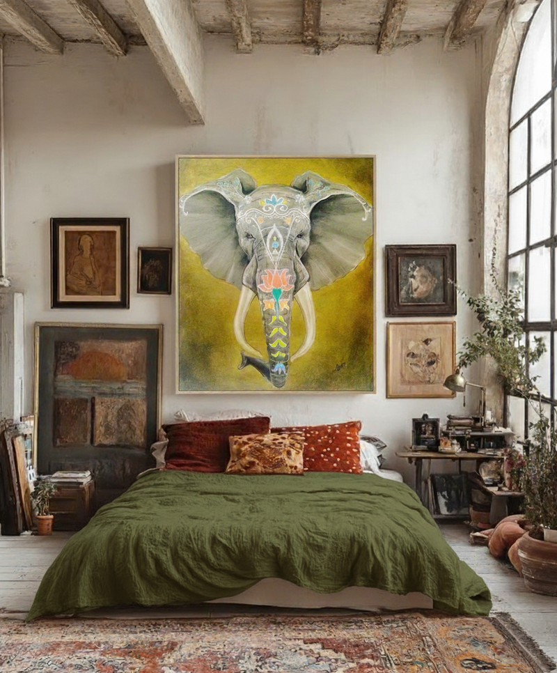 elephant art, animal painting, elephant