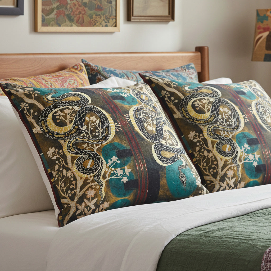 Blue Moon Serpent pillow sham