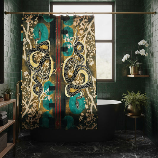 Blue Moon Serpent Shower Curtain