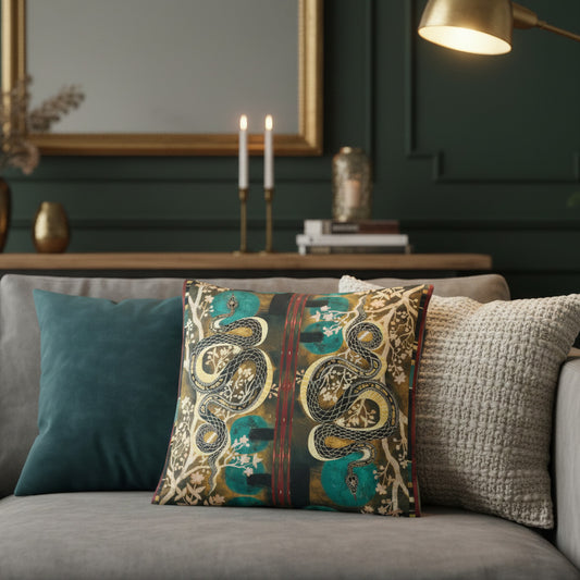 Blue Moon Serpent Accent Pillow Cover
